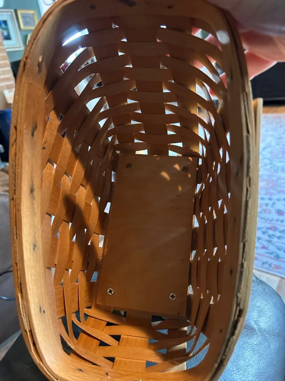 Peterboro Brown Woven Wood Accent Basket by